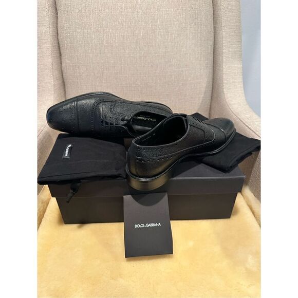 Dolce& Gabbana lace-ups dress leather shoes size 8 - Picture 3 of 14